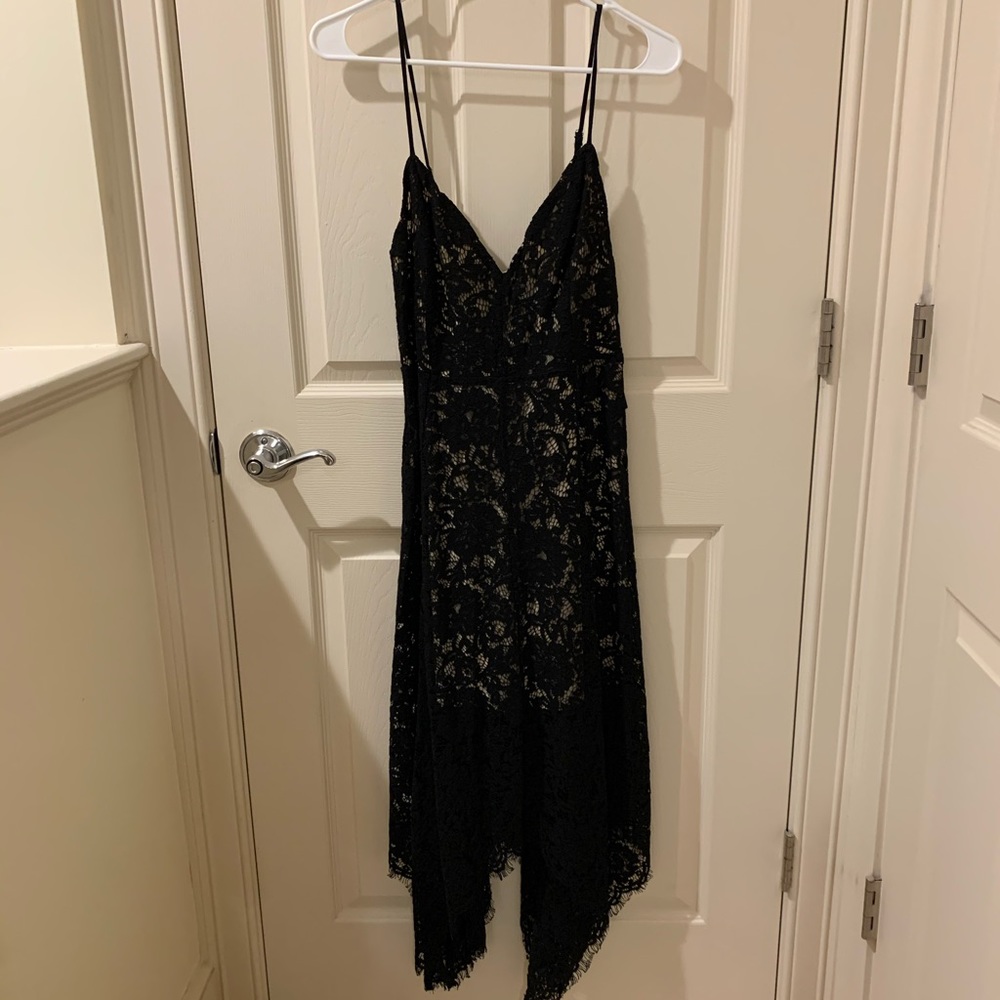 New w/tags: Lulu’s One Wish Black Midi Lace Dress